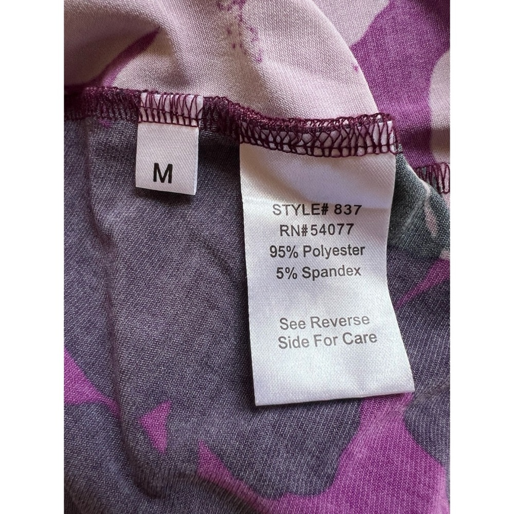 CAbi Purple Shadow Floral Faux Wrap Jersey Dress M - Picture 11 of 11